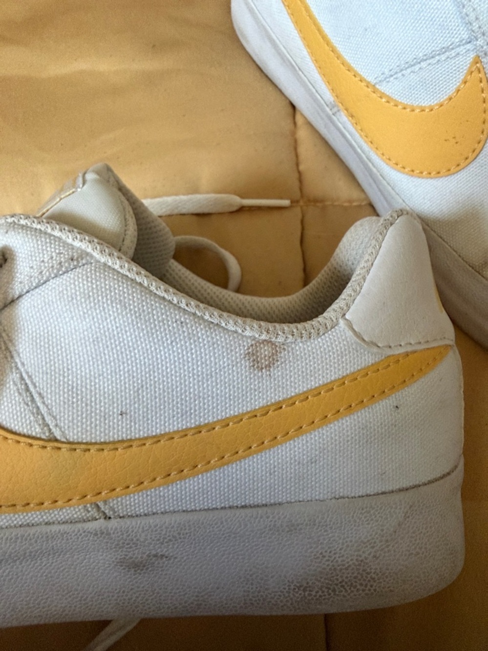 Nike White Canvas Sneakers with Yellow Swoosh Accent - Picture 7 of 7